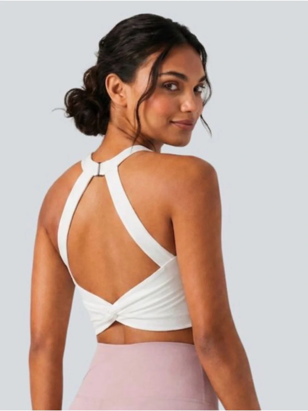 HALARA Softlyzero Plush Cut Out Cropped Tank Top Bra Size Medium - Picture 2 of 6